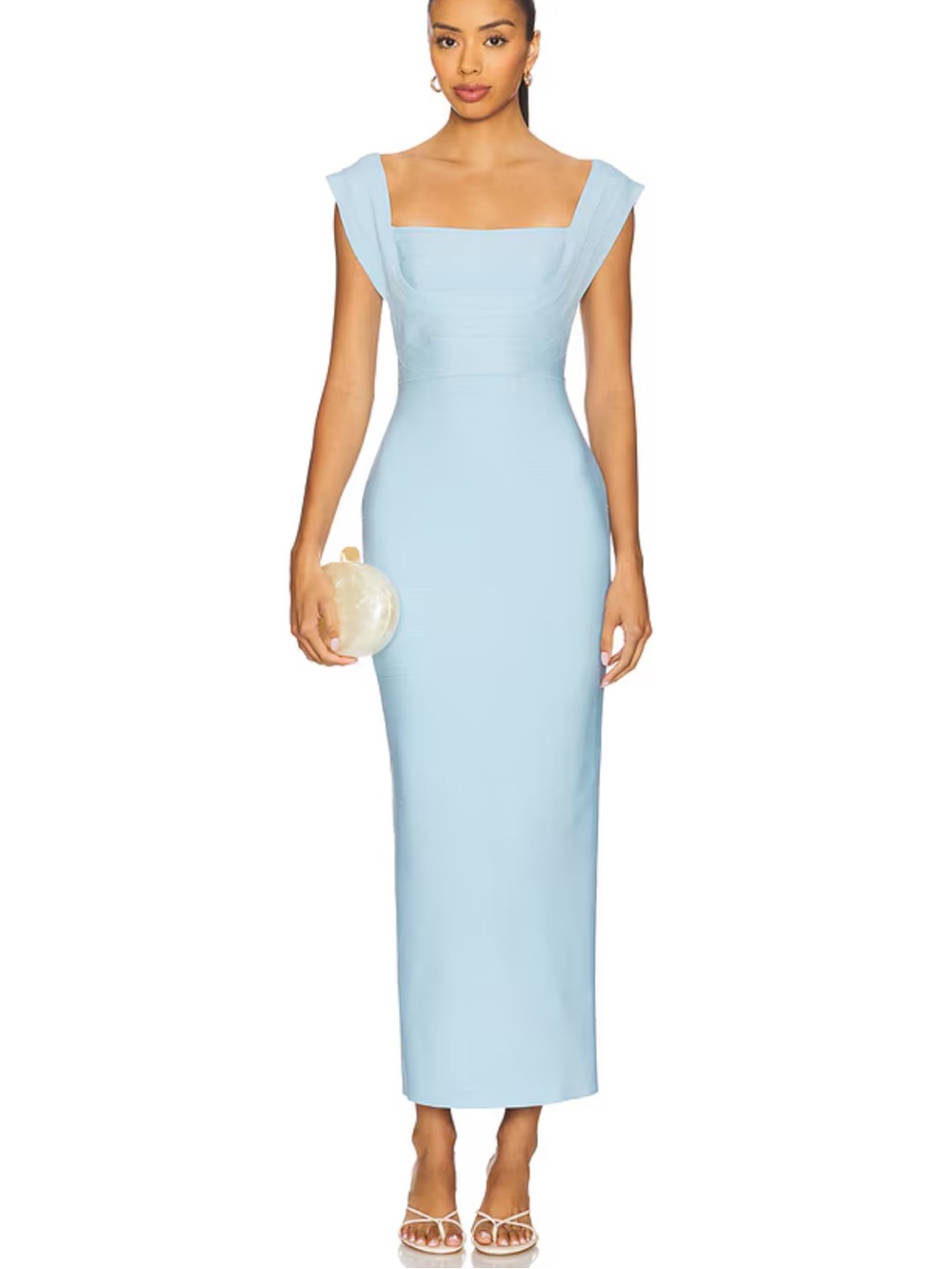 Elliatt Fiona Maxi DressSquare-Neck Light Blue Midi bandage Dress Revolve S